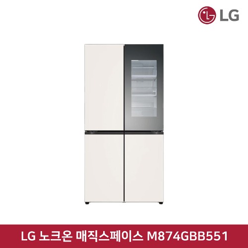 [렌탈] 60개월 기준 월 79,100원 LG전자 DIOS 오브제컬렉션 노크온 냉장고 더블매직스페이스 M874GBB551